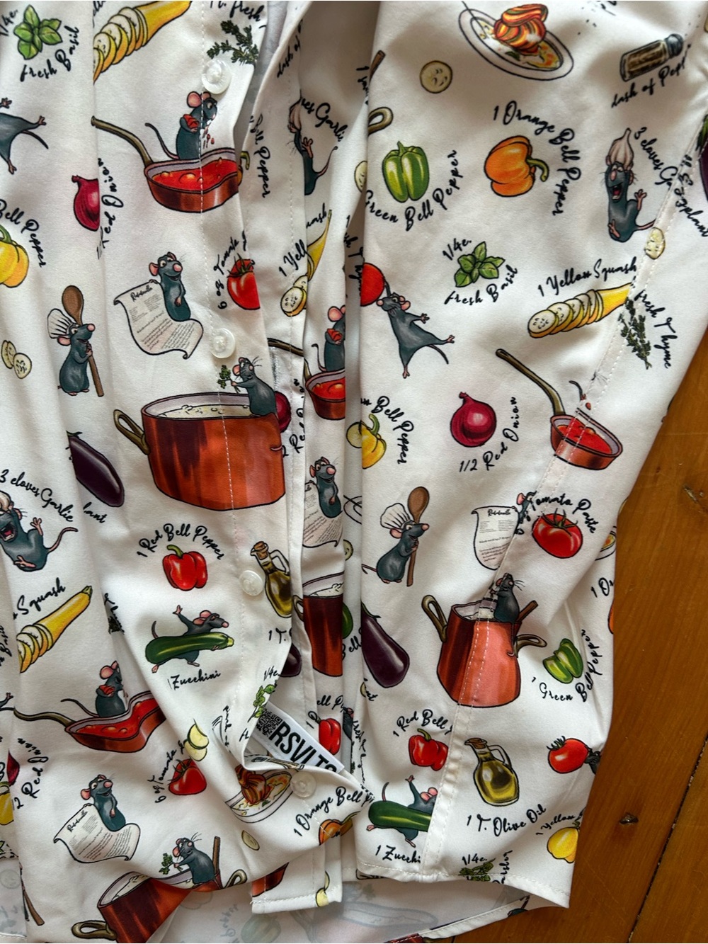 NWT RSVLTS Mens Disney And Pixar Ratatouille Bon Rat-Pétit Shirt White large - Picture 2 of 7